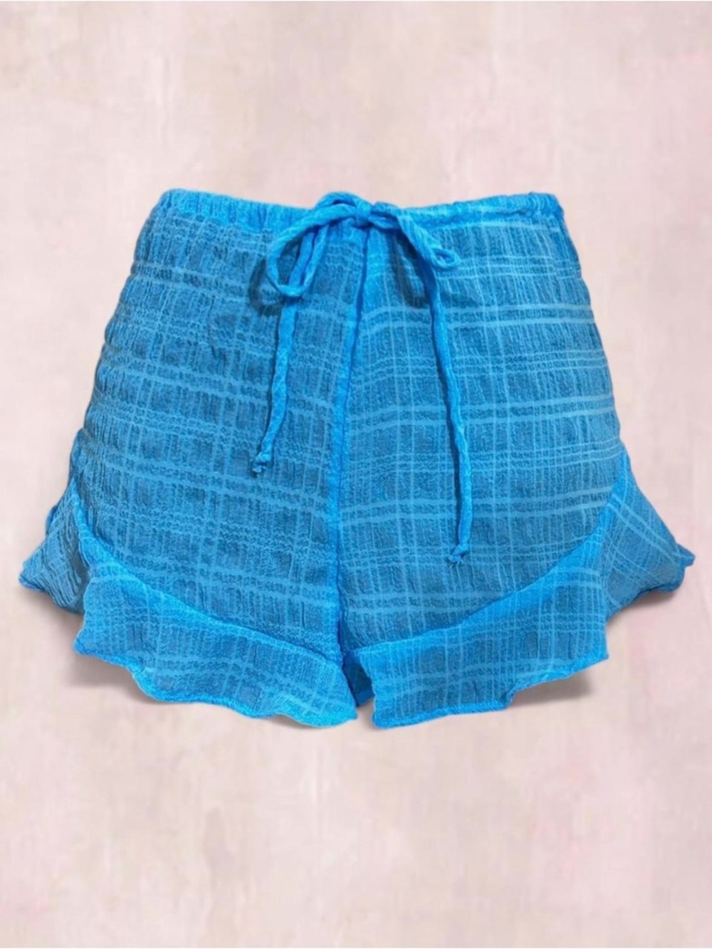 NWT Wild Fable Blue Sheer Ruffle Swim Coverup Shorts